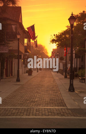 HYPOLITA STREET e storico quartiere di Saint Augustine, Florida USA Foto Stock