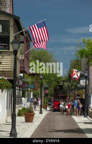 HYPOLITA STREET e storico quartiere di Saint Augustine, Florida USA Foto Stock