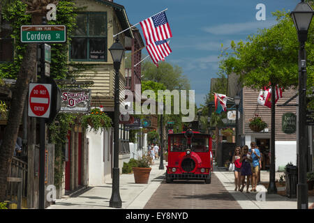 HYPOLITA STREET e storico quartiere di Saint Augustine, Florida USA Foto Stock