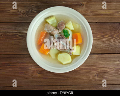 Islandese di zuppa con carne - Islensk kjotsupa Foto Stock