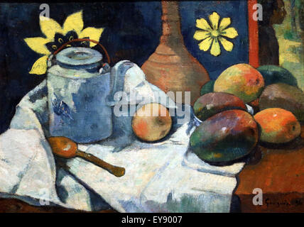 Paul Gauguin (1848-1903). Pittore Francese. Ancora in vita con Teapol e frutta, 1896. Olio su tela. Metropolitan Museum of Art. Ny. Foto Stock