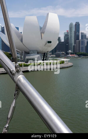 Vista del artmuseum Marina Bay Singapore Foto Stock