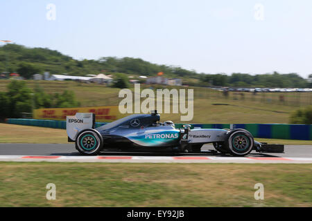 Hungaroring, Budapest, Ungheria. Il 24 luglio, 2015. FIA Formula 1 Gran Premio di Ungheria. Giorno di pratica. Mercedes AMG Petronas F1 driver Lewis Hamilton. Credito: Azione Sport Plus/Alamy Live News Foto Stock