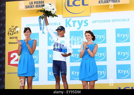 Alexander Nairo Quintana - Movistar - 14.07.2015 - Tour de France 2015 - Etape 10 - Tarbes/La Pierre Saint Martin.Photo : Blondau/Aop premere/Icona Sport. *** Caption locale Foto Stock