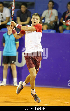 Umag, Croazia. Il 24 luglio, 2015. (Croazia) Borna Coric durante il match singles Coric v Bautista Agut in ATP 26 Konzum Croatia Open torneo di Stadion Stella Maris, il 24 luglio 2015 a Umag. Credito: Andrea Spinelli/Alamy Live News Foto Stock