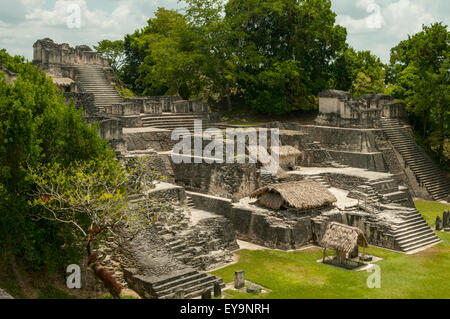 Grand Plaza, Tikal, Guatemala Foto Stock