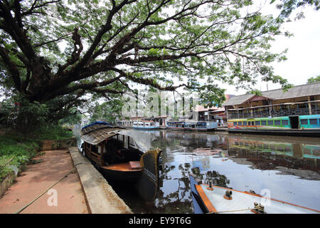 Il molo, Alleppey, Kerala, India Foto Stock