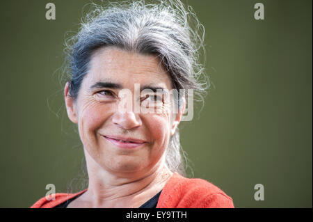 Scottish autore e illustratore di libri per bambini, Debi Gliori, apparendo a Edinburgh International Book Festival. Foto Stock