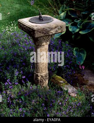 Meridiana, tra i gerani e hosta, Keady Canonica, CO ARMAGH, Irlanda Foto Stock