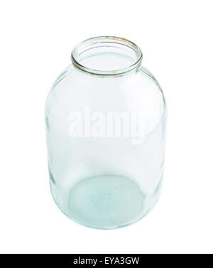 Vecchio vasetto in vetro isolato Foto Stock