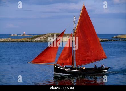 Galway Hooker, vicino a Dalkey Island Co Dublin Foto Stock