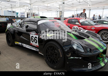 Silverstone, Regno Unito, 25 luglio 2015, Lotus in pitts a Silverstone Classic 2015 i mondi più grande motore classico racing festiva Credito: Keith Larby/Alamy Live News Foto Stock