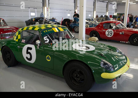 Silverstone, Regno Unito, 25 luglio 2015, Lotus in pitts a Silverstone Classic 2015 i mondi più grande motore classico racing festiva Credito: Keith Larby/Alamy Live News Foto Stock