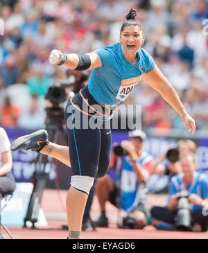 Queen Elizabeth Olympic Park, London, Regno Unito. Xxv Luglio, 2015. Sainsburys anniversario giochi. Valerie Adams (NZL) getta la Womens colpo messo. Credit: Azione Plus immagini di sport/Alamy Live News Foto Stock