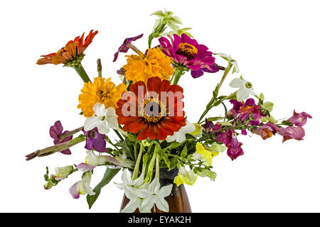 Bouquet di fiori, isolato su sfondo bianco Foto Stock