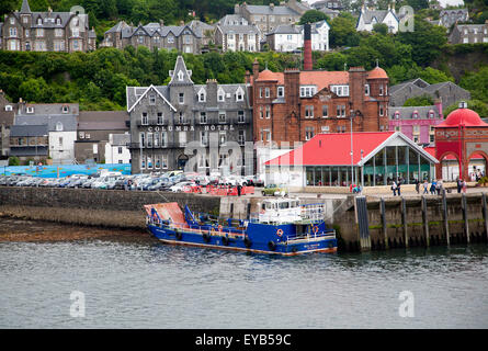 Waterfront quayside a North Pier, Oban, Argyll and Bute, Scotland, Regno Unito Foto Stock