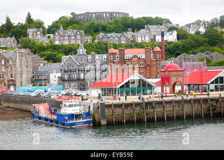 Waterfront quayside a North Pier, Oban, Argyll and Bute, Scotland, Regno Unito Foto Stock