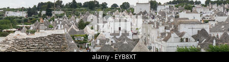 Una vista panoramica dei trulli di Alberobello. Foto Stock