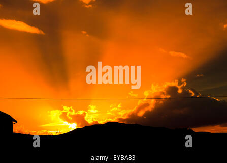 Sunset over Rooi Els Western Cape Province Sud Africa Foto Stock