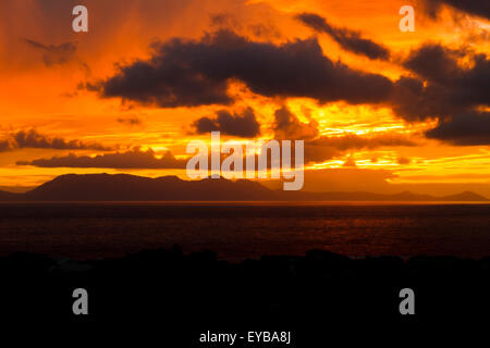 Tramonto su False Bay, Città del Capo Sud Africa Foto Stock