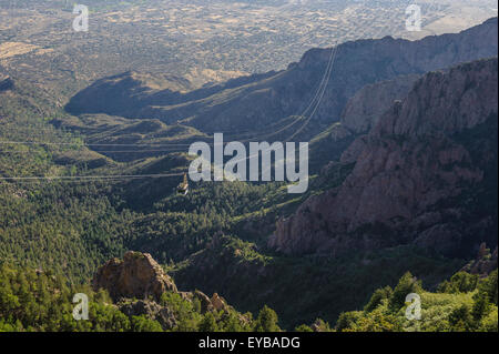 Antenna di Sandia Peak Tram con vedute del Rio Grande Valley. Albuquerque. Nuovo Messico. Stati Uniti d'America Foto Stock