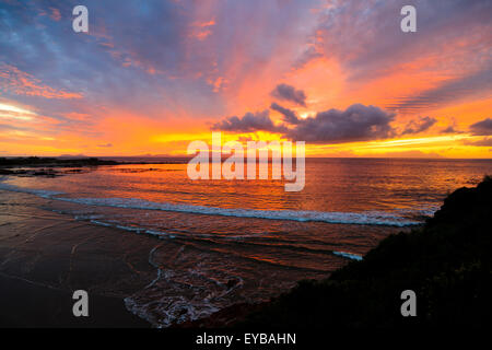 Tramonto su False Bay, Città del Capo Sud Africa Foto Stock