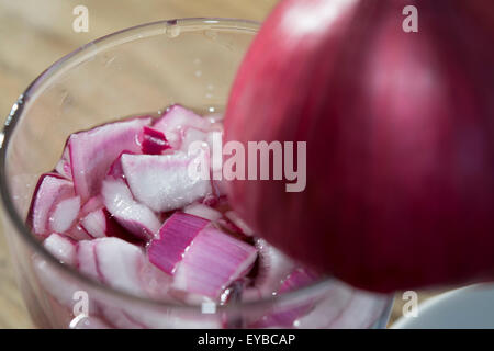 Cipolla rossa di Tropea in acqua e aceto Foto Stock