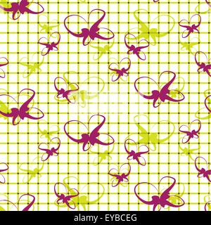 Vector seamless sfondo a scacchi con un disegno astratto Illustrazione Vettoriale