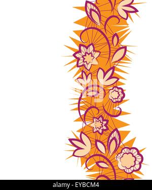 Seamless motivo floreale. Fiori in pizzo. bordo verticale Illustrazione Vettoriale