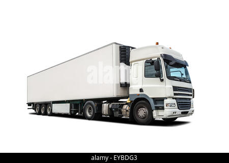 White heavy truck isolato Foto Stock