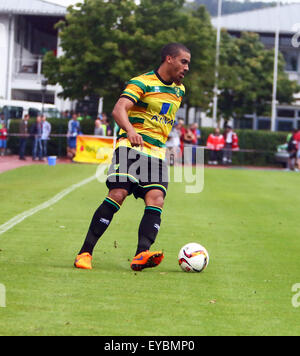 Prien, Baviera, Germania. Xxv Luglio, 2015. Luis GRABBAN (Norwich), .pre stagione amichevole.FC Augsburg vs Norwich City, .Prien/Germania, Luglio 25th, 2015.Il tedesco primo campionato team di Augsburg incontra il Premier League team di Norwich City, (credito Immagine: © Wolfgang Fehrmann/Wolfgang Fehrmann via ZUMA filo) Foto Stock