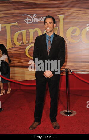 LOS ANGELES, CA - Novembre 14, 2010: Zachary Levi alla premiere mondiale del suo nuovo film "aggrovigliato" al El Capitan Theater di Hollywood. Foto Stock