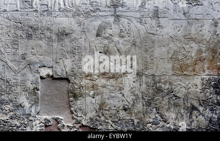 A Luxor Egitto: rilievi dalla tomba di Ramose (TT55) XVIII° dyn.,da nobili tombe nel villaggio di Sheik Abd el-Kurna. Foto Stock