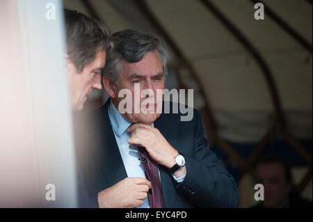 L'ex primo ministro britannico, Gordon Brown, che appaiono alla Edinburgh International Book Festival. Foto Stock