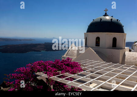 Anastasi Chiesa a Imerovigli, SANTORINI, CICLADI, isole greche, Grecia, Unione Europea, Europa Foto Stock