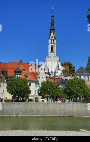 Chiesa parrocchiale di Santa Maria Assunta, Bad Tölz, Alta Baviera, Baviera, Germania Foto Stock