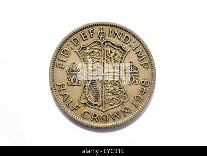 1948 mezza corona british coin Foto Stock