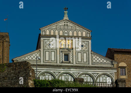 Esterno di San Miniato al Monte. Firenze, Italia. Foto Stock