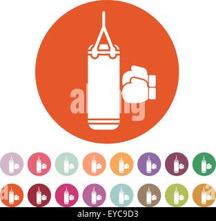Il boxing icona. Sport simbolo. Appartamento Illustrazione Vettoriale