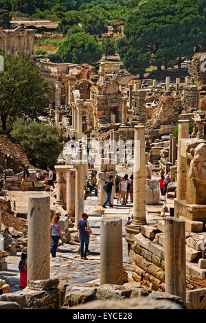 Antica città di Efeso vicino a Selcuk, Kusadasi, la Turchia con una storia di greco e di occupazione romana. Foto Stock