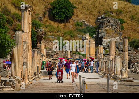 Antica città di Efeso vicino a Selcuk, Kusadasi, la Turchia con una storia di greco e di occupazione romana. Foto Stock