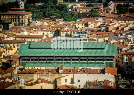 Esterno del Mercato Centrale il mercato coperto. Firenze, Italia. Foto Stock