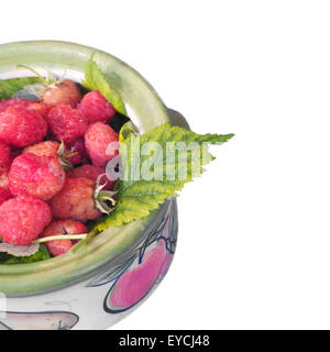 Il lampone rosso in una ciotola Foto Stock
