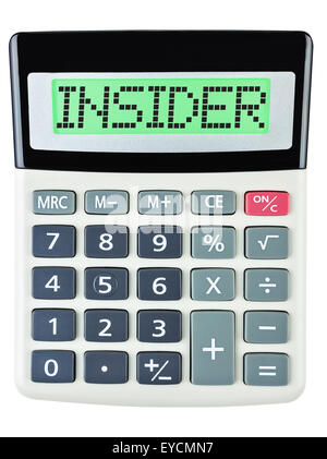 Calcolatrice con INSIDER Foto Stock