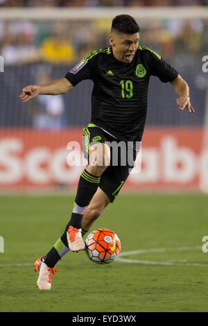 Luglio 26, 2015: Messico avanti Oribe Peralta (19) in azione durante la CONCACAF Gold Cup 2015 partita finale tra la Giamaica e Messico al Lincoln Financial Field di Philadelphia, Pennsylvania. Il Messico ha vinto 3-1. Christopher Szagola/CSM Foto Stock