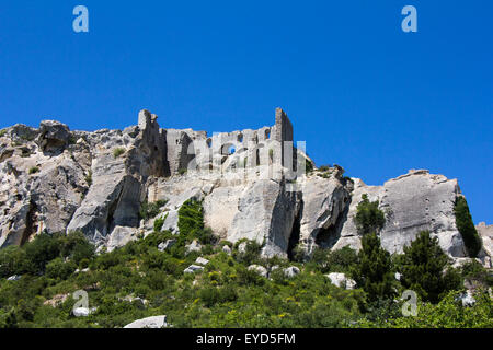 Il castello di Chateau des Baux de Provence, Francia Foto Stock