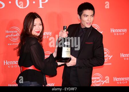 Taipei, Taiwan e Cina. 27 Luglio, 2015. Jam Hsiao assiste la conferenza stampa di Hennessy artistica in Taipei, Taiwan, Cina il 27 luglio, 2015. © TopPhoto/Alamy Live News Foto Stock