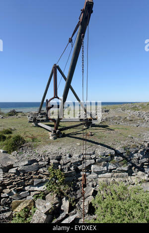 Museo della pietra vicino Kettelvik, isola di Gotland, Svezia Foto Stock