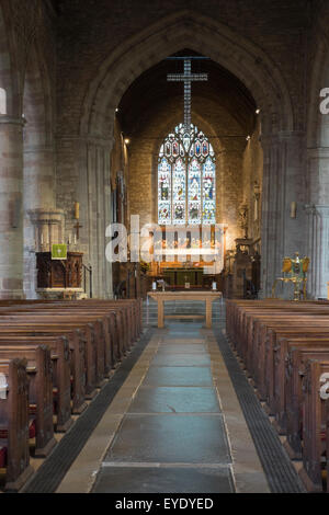 Interno del San Michele e Tutti gli Angeli chiesa in Ledbury,Inghilterra Foto Stock