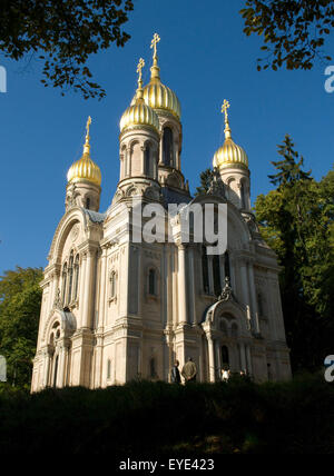 Griechische Kapelle, Wiesbaden Neroberg, Landschaft Foto Stock